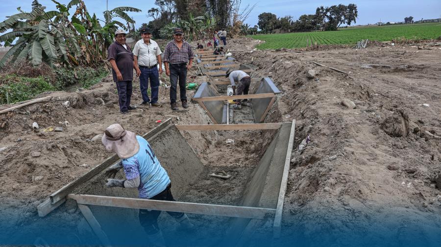 Trabajos de canalización en Chancay Bajo